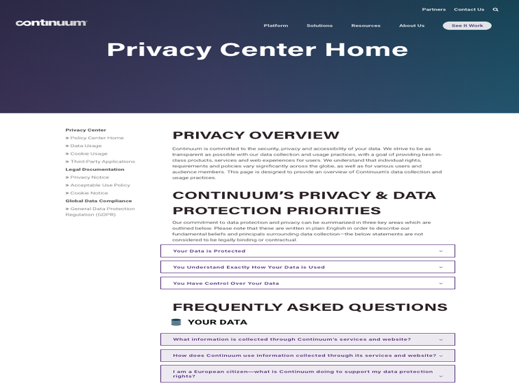 Privacy Policy Page GDPR